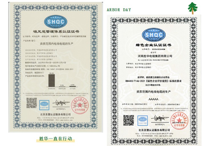 认证证书-河南胜华电缆集团有限公司电线电缆厂家
